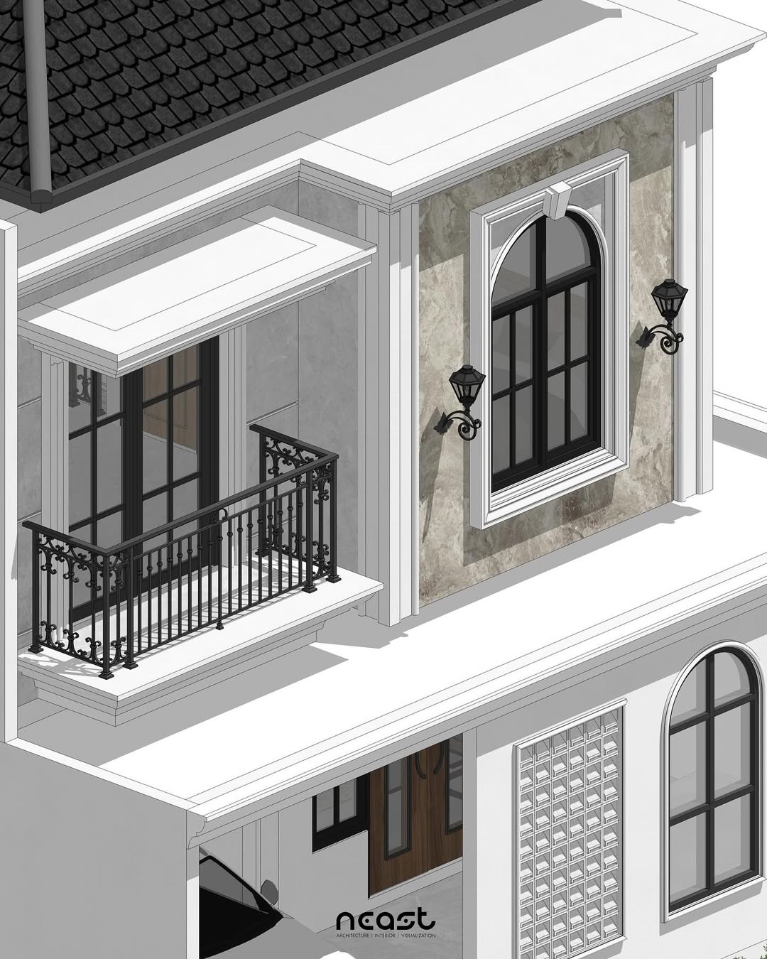 Isometric Design AMD House -- Malang, Jawa Timurwith American Classic style concept Project year (4)