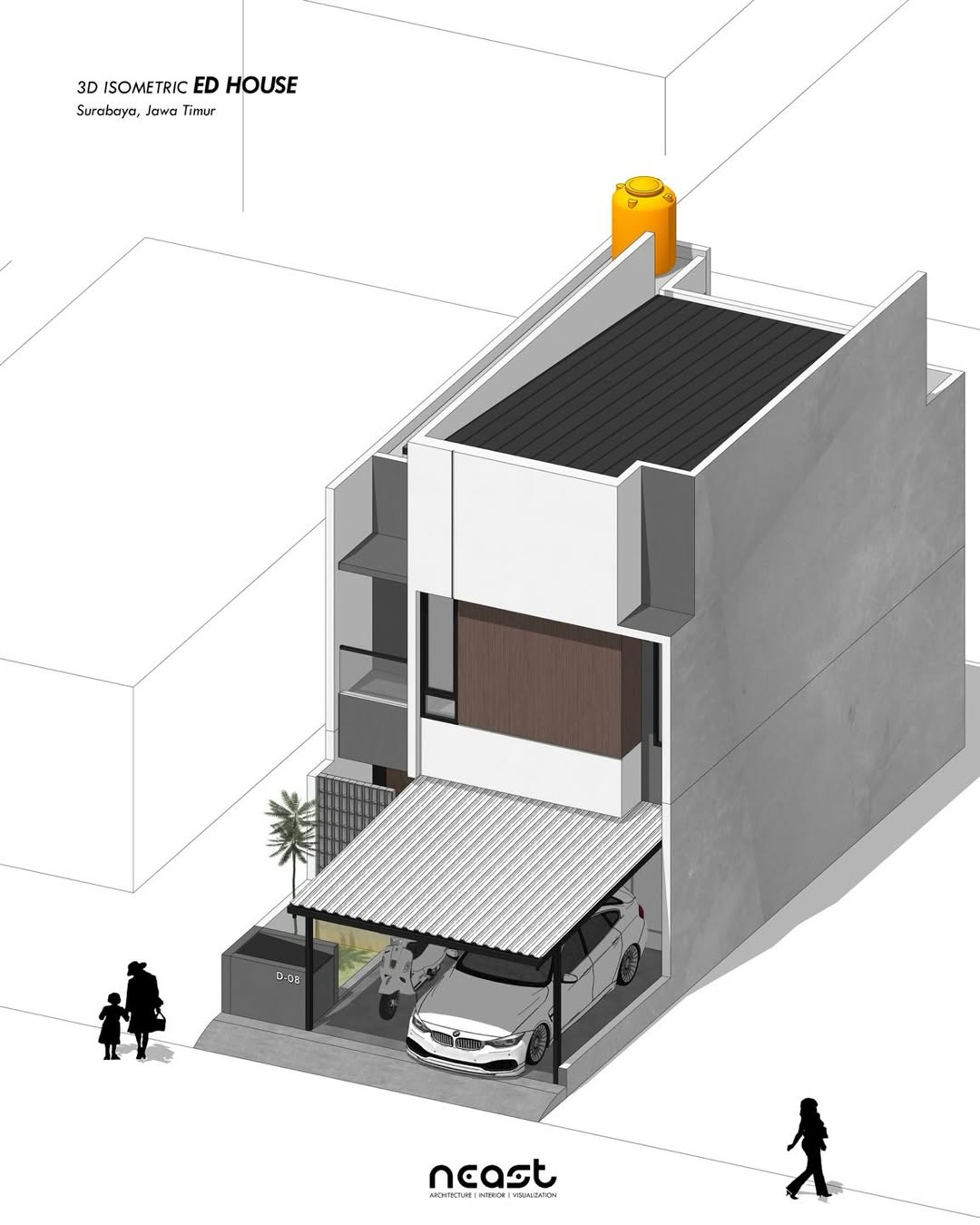 Isometric Design ED House -- Surabaya, Jawa TimurProject year - 2026Land area - 84 sqmStatus - A (1)