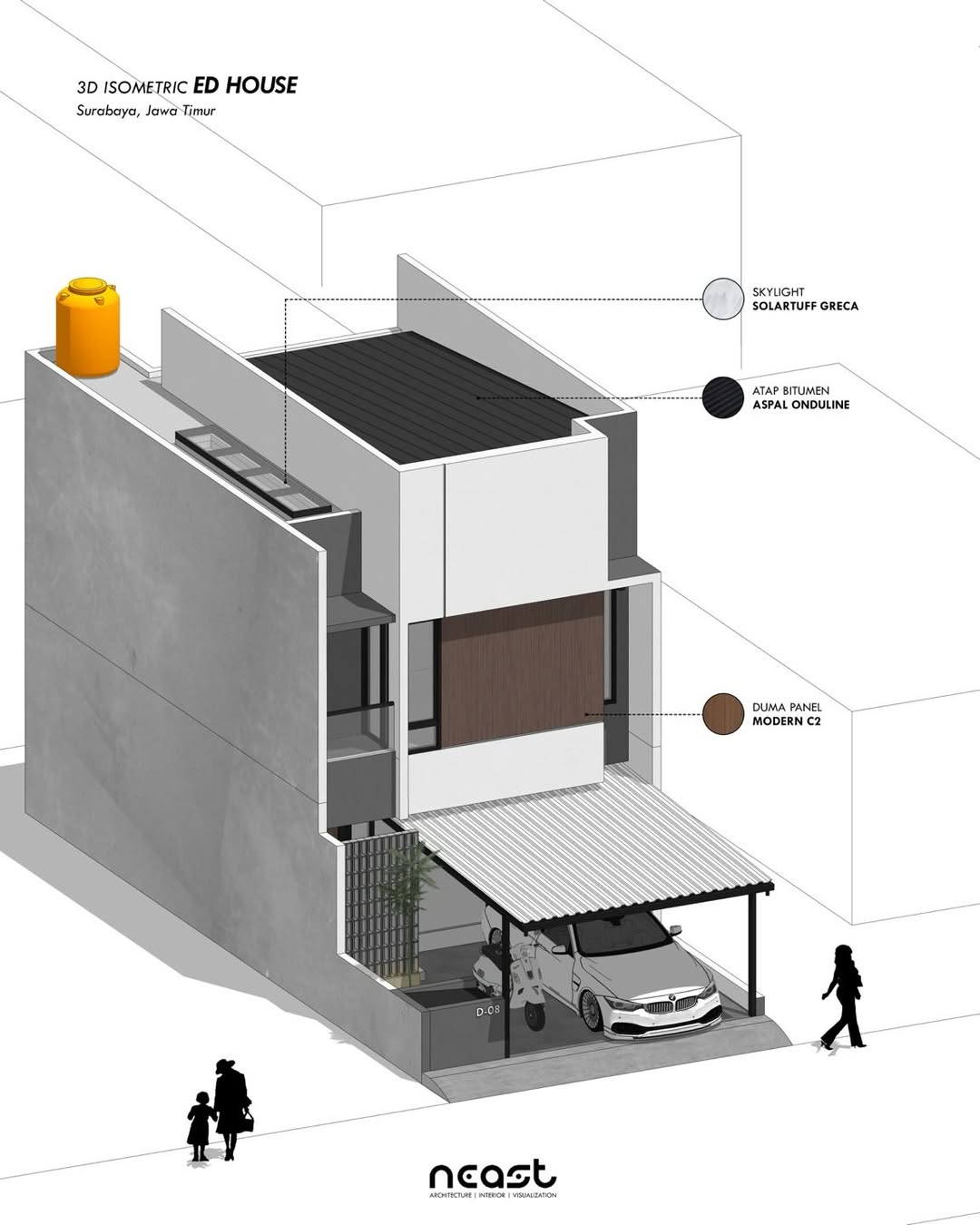 Isometric Design ED House -- Surabaya, Jawa TimurProject year - 2026Land area - 84 sqmStatus - A