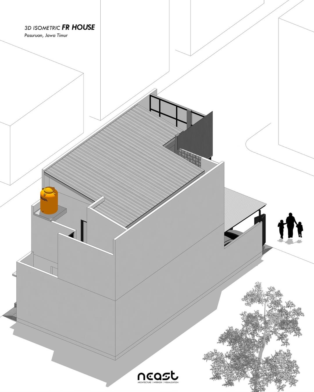 Isometric Design FR House -- Pasuruan, Jawa TimurProject year - 2025Land area - 98 sqmStatus - A (2)