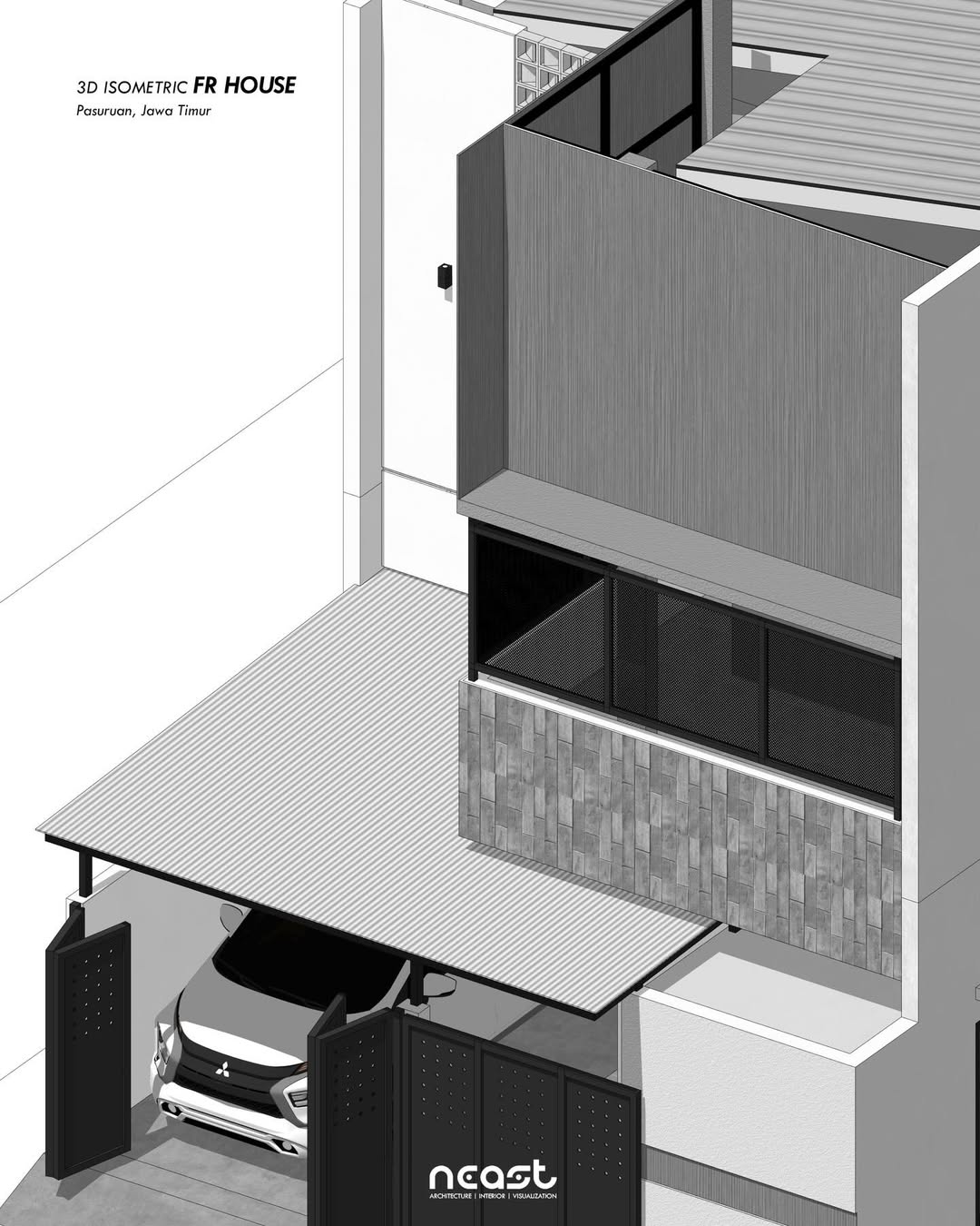 Isometric Design FR House -- Pasuruan, Jawa TimurProject year - 2025Land area - 98 sqmStatus - A (3)