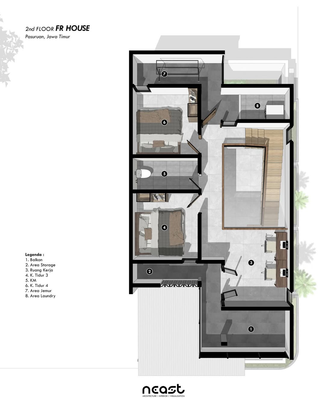 Isometric Design FR House -- Pasuruan, Jawa TimurProject year - 2025Land area - 98 sqmStatus - A (5)