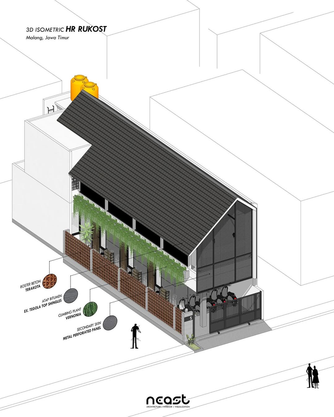 Isometric Design HR Rukost -- Malang, Jawa TimurProject year - 2025Land area - 120 sqmStatus - A