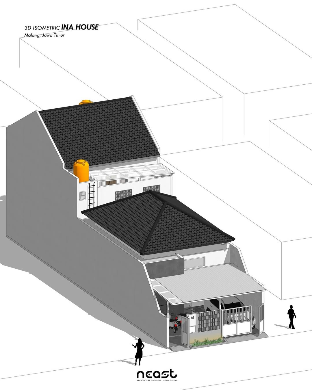 Isometric Design INA House -- Kediri, Jawa TimurProject year - 2026Land area - 168 sqmStatus - A (1)