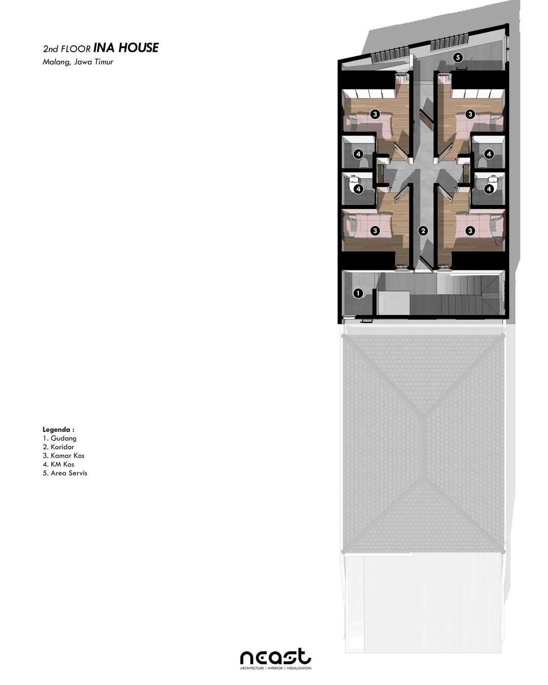 Isometric Design INA House -- Kediri, Jawa TimurProject year - 2026Land area - 168 sqmStatus - A (4)
