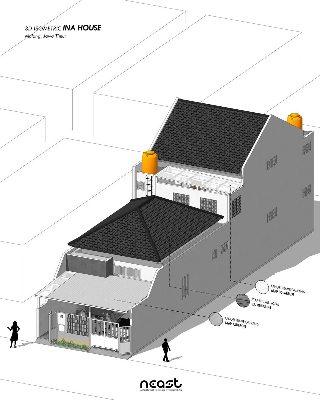 Isometric Design INA House -- Kediri, Jawa TimurProject year - 2026Land area - 168 sqmStatus - A